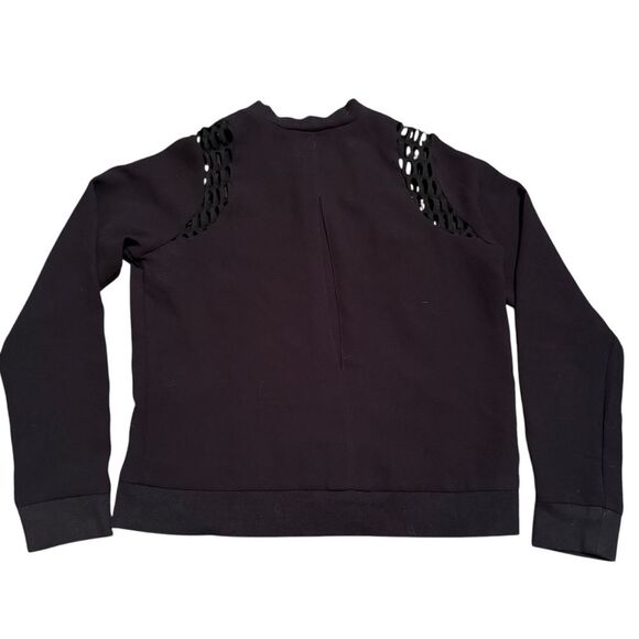 Generation Love Size S Mesh Shoulder Zip Bomber Jacket Black Edgy Going Out Top - Picture 5 of 8